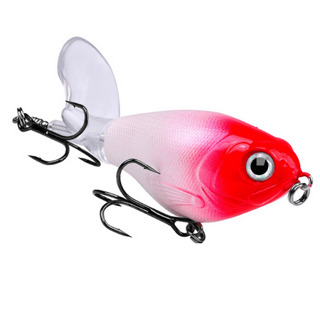 Fishing Lure Topwater Whopper Popper Floating Wobbler Artificial Hard Bait with Propeller Fishing Pike 16g C 1 x Fishing Lure As Shown