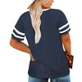 thumbnail image 3 of Patlollav Womens Ladies Tops Plus Size Fashion Print V-Neck Short-Sleeve Shirt Blouse, 3 of 6