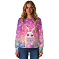 thumbnail image 5 of Fabrcox S-5XL Bunny Rabbit Scrubs Jacket for Women Long Sleeve Snap Front Easter Animals Pattern Nurse Uniforms with Pocket, 5 of 6