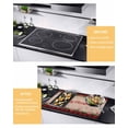 thumbnail image 2 of Large Induction Cooktop Protector Mat Red Plaid Christmas Stove Top Covers for Electric Stove, Xmas Snowflake Botanical Poinsettia Wooden Decorative Stove Burner Cover Mats, Glass Top Stove Cover, 2 of 7