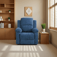 thumbnail image 2 of Light Blue Fluffy Fabric Living Room Manual Recliner Chair, 2 of 10