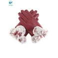 thumbnail image 2 of Deago Winter PU Leather Gloves for Women, Wool Fleece Lined Warm Gloves, Touchscreen Texting Thick Thermal Snow Driving Gloves (Red), 2 of 9
