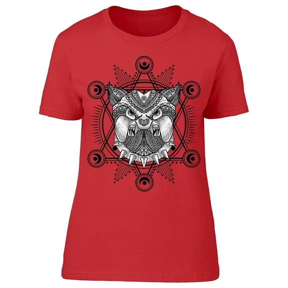 Dog Head Pattern Symbol T-Shirt Women -Image by Shutterstock, Female Medium