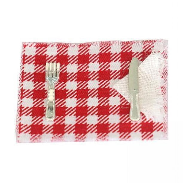 4x Mantel Individual para Casa de Muñecas, Juego Moderno en Miniatura de Tela, Decoración de Mesa, Accesorio de Decoración, Adorno de Juguete para Niñ 4 piezas