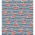 thumbnail image 3 of Ambesonne Floral Duvet Cover Sets, Anchor Striped Backdrop, 2-Queen, White Blue and Red, 3 of 7