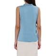 thumbnail image 3 of Satin Tank Tops for Women Sleeveless V Neck Business Casual Satin Blouse Work Shirts M Blue, 3 of 5