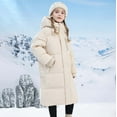 thumbnail image 5 of lnmuld Kids Down Jacket Girls Long Down Coat Warm Winter Jacket with Fill for Kids and Youth Insulated Outerwear for Cold Weather Solid Color Size:13-14 Years, 5 of 7