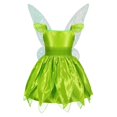 thumbnail image 4 of Tinkerbell Fairy Dress Girl Disney Princess Tiana Birthday Costume Halloween Party Cosplay Outfit With Wings Kids Green Frocks, 4 of 5
