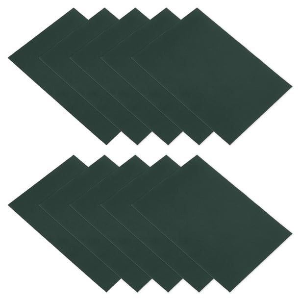 Parche de Reparación de Chaqueta de Plumas 6" x 8", Paquete de 10 Parches de Tela Autoadhesivos de Nailon para Tienda Ropa, Verde Oscuro