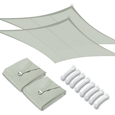 Yescom 2 Packs 10'x13' 97% UV Block Rectangle Sun Shade Sail Grey Top Canopy Outdoor Patio Pool Garden