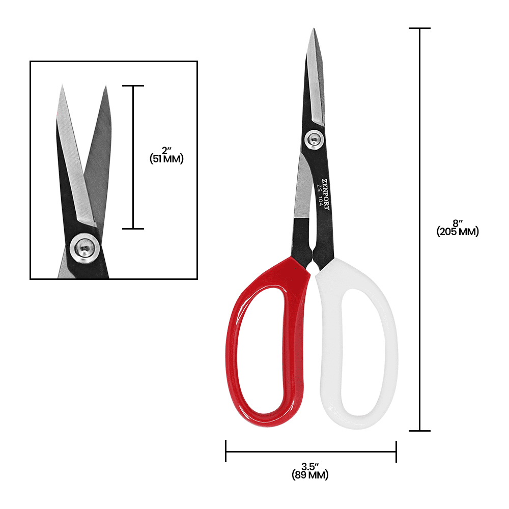 Zenport ZS104 Deluxe Scissors, Garden/Craft/Horticulture, 8-Inch Long - 12 Pack
