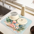 thumbnail image 6 of Ryvnso Flamingo Tropical Anchor Dish Drying Mat for Kitchen Countertop 16x18 Small Dish Pad Drainer Rack Dish Sink Mats, 6 of 7