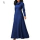 thumbnail image 1 of Vestido largo para mujer, color sólido, bolsillo, noche, fiesta, disfraz, azul marino, L Methold AP000721-11, 1 of 7