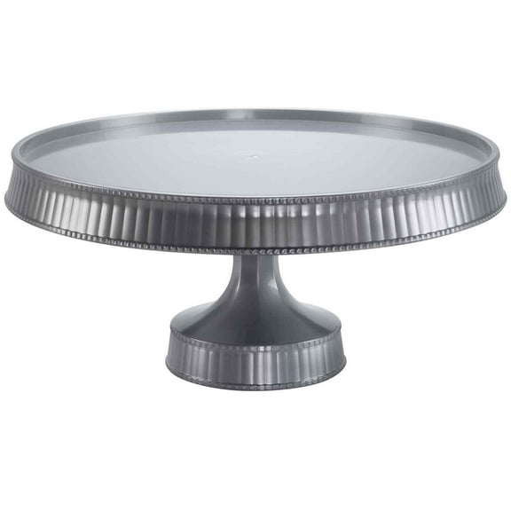 Premium Extra Heavyweight Clear Cake Plastic Stands [Bulk] - 4 Different Styles (Silver)