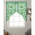 thumbnail image 2 of St. Patrick's Day Swag Valances for Windows, Lucky Shamrock Clover Green Plant Rod Pocket Sheer Valances for Small Windows, Swag Toppers Light Filtering for Kitchen Living Room 2 Panels 28''x36'', 2 of 6
