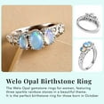 thumbnail image 4 of Opal Ring Sterling Silver with Platinum Plating Jewelry - Mothers Rings with 3 Birthstones Gemstone Birthday Christmas Gifts for Women Size - 9, 4 of 7