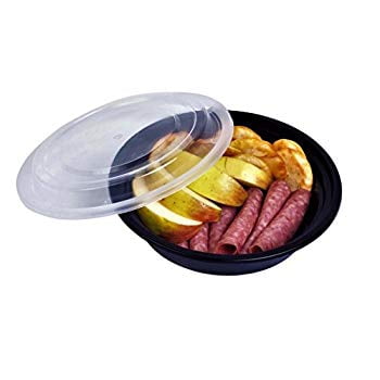 16 oz Round Microwaveable Plastic Meal Prep Containers with Lids 100 Count