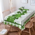 thumbnail image 4 of Rectangle Table Cloths 60x104inch, St. Patricks Day Lucky Shamrock Party Tablecloth Cotton Linens Table Covers for Kitchen Dinning Wedding Decoration, Stain/Wrinkle Resistant, Washable, Green Plaid, 4 of 6