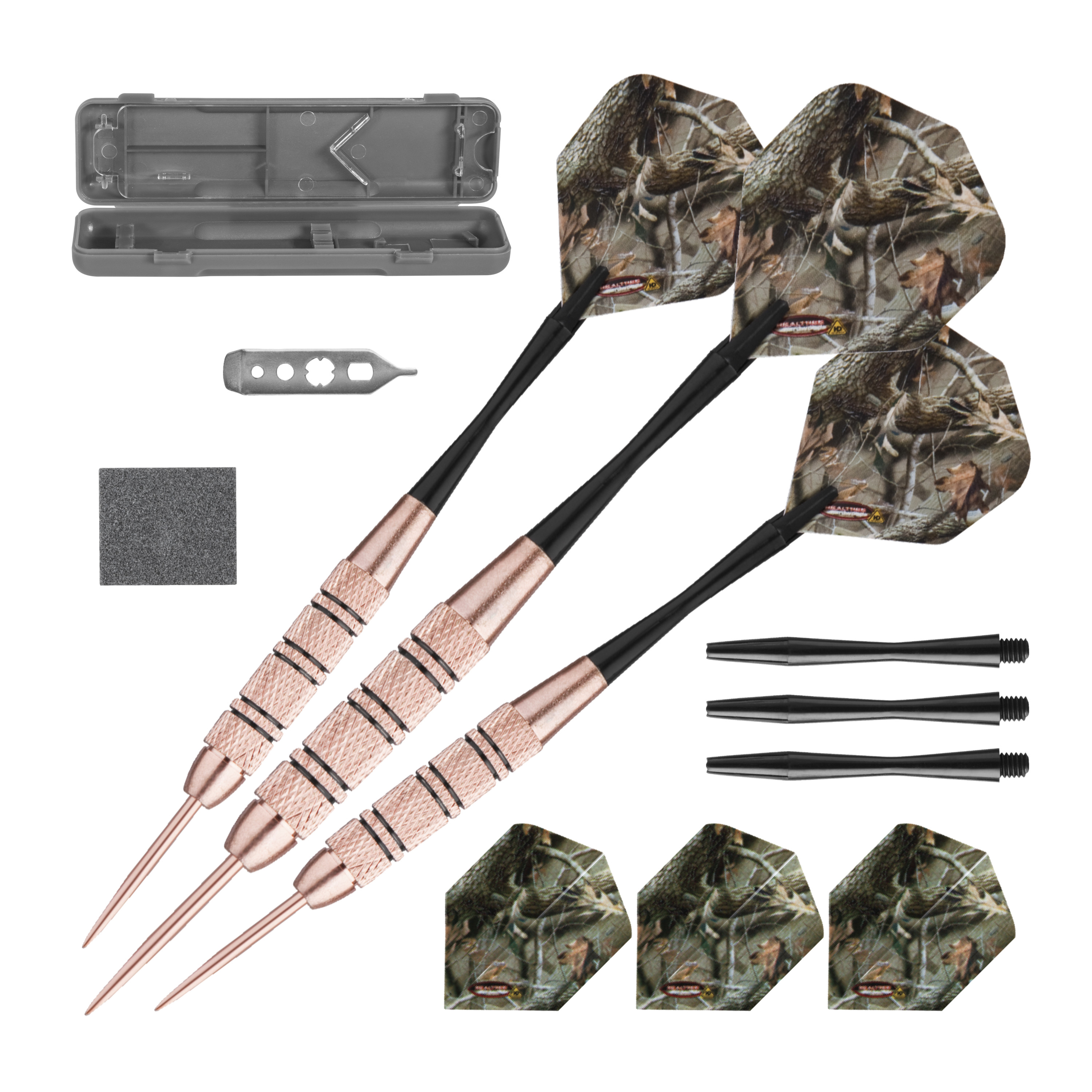 Fat Cat Realtree Hardwoods HD Steel Tip Darts 23gm, Viper Realtree Hardwoods Camouflage Cue, and Viper Realtree Hardwoods HD Soft Cue Case