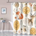 thumbnail image 5 of Linda Cortina de Ducha para Baño de Tela, Moderna, Cortina de Baño Impermeable, Patrón de Plantas de Animales, 183*183cm, 5 of 5