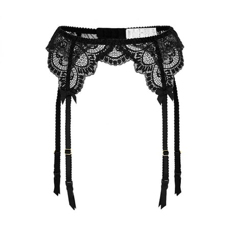 

Women’s Black Metal Clips Sexy Garter Belts for Stockings