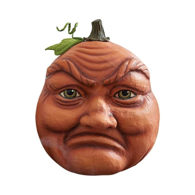 Fiudx Calabaza con Forma Humanoide, Hojas de Tela y Sombrero de Copa de Encaje, Base con Peso para Mayor Estabilidad, Decoración Original para Halloween, Decoración Festiva para El Hogar, Fácil de Li