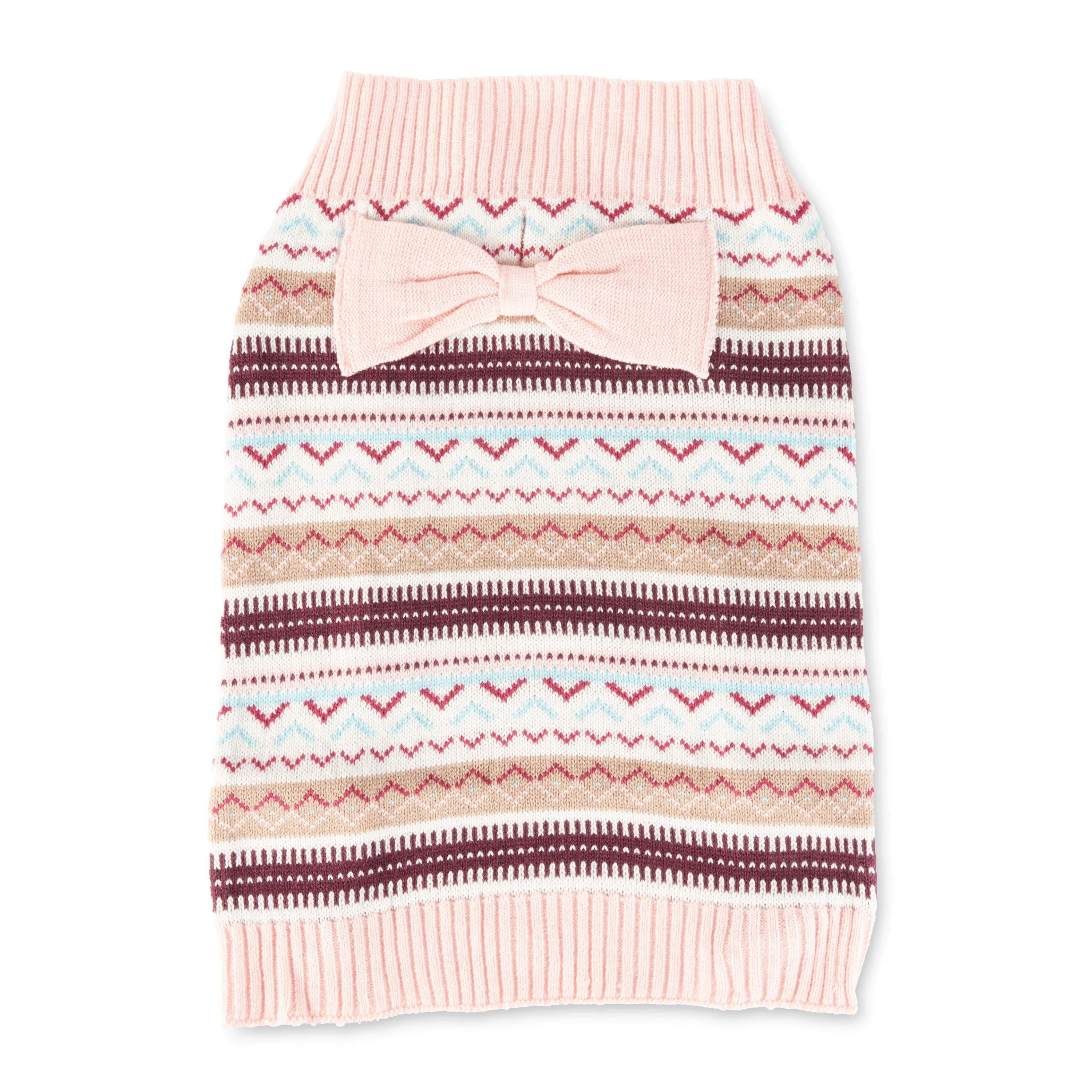 Vibrant Life, Dog Clothes, Fair Isle Pet Sweater, Pink, M