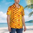 thumbnail image 3 of Disketp Hawaiian Shirts For Men,Bees On Hive Honeycomb Print Mens Casual Short Sleeve Button Down Shirts Beach Shirt, 3 of 7