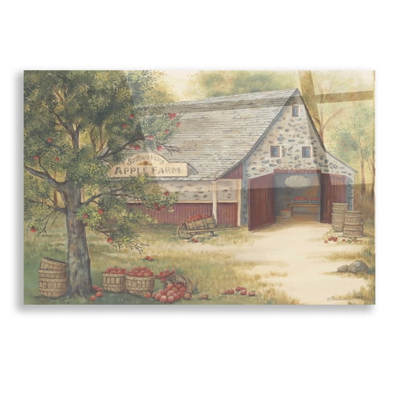 Epic Art 'Sunflower Valley Apple Farm' by Pam Britton, Acrylic Glass Wall Art, 16"x12"