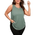 thumbnail image 6 of SWQZVT Summer Tops for Women Plus Size Casual Tank Tops Crewneck Waffle Sleeveless T Shirts Loose Tunic Tops, 6 of 8
