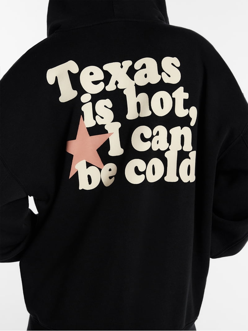 Kacey Lee Women's Texas is Hot Fleece Zip Up Hoodie with Long