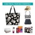 thumbnail image 6 of Honeii black white Skull bone Print Tote Bag for Women, Foldable Tote Bag Large Shoulder Bag Top Handle Handbag for Travel, Work, 6 of 8
