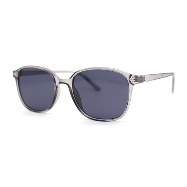 Elegant Thin Plastic Rounded Rectangle Gentlemens Sunglasses Slate Black