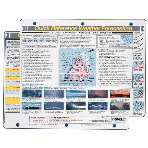 Davis Instruments Weather Forecasting Quick Reference Card