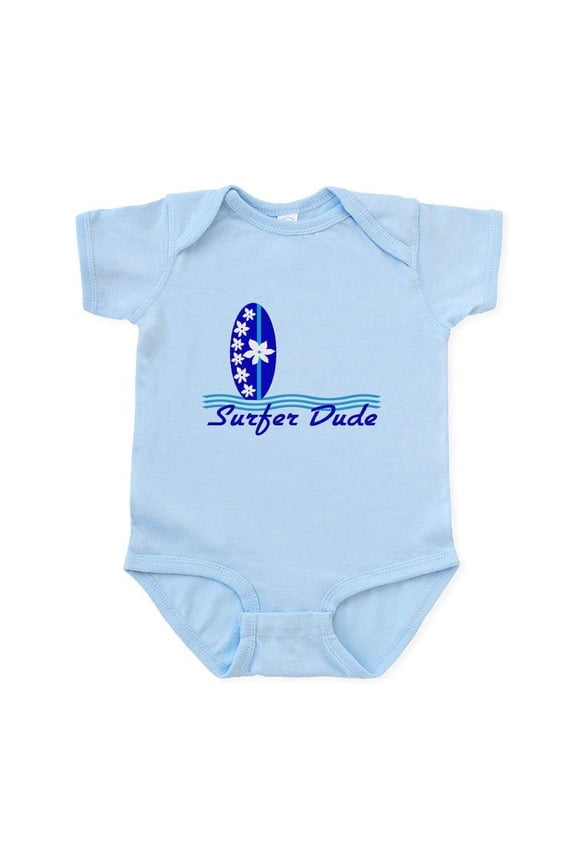 - Surfer Dude Blue Surf Board - Baby Light Bodysuit, Size Newborn - 24 Months