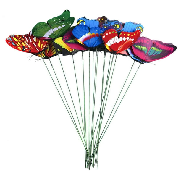 50 estacas de mariposas para decoración de patio y jardín al aire libre