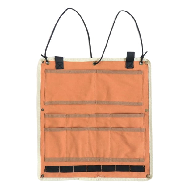 Camping Múltiples bolsillos Utensilios de cocina Accesorios de lona portátiles Cubiertos Bolsa de almacenamiento práctica Silla Bolsa lateral Bolsa de Sunnimix Almacenamiento de vajilla