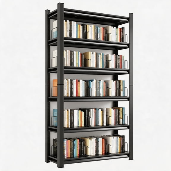 36"W Book Shelf, Metal Garage Shelving，6 Tier Heavy Duty Bookcase，3300 Lbs，Adjustable Storage Shelf Rack, Utility Steel Storage Shelves for Kitchen Pantry Basement Bathroom Office, 78"H*16"D