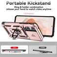 thumbnail image 3 of For Motorola Moto G 5G 2025 / Moto G 5G 2026 6.7" Slim Fit With Slide Camera Cover & Rotated Ring Kickstand,Shockproof Phone Case,Rose gold,For Moto G 5G 2025/2026, 3 of 9
