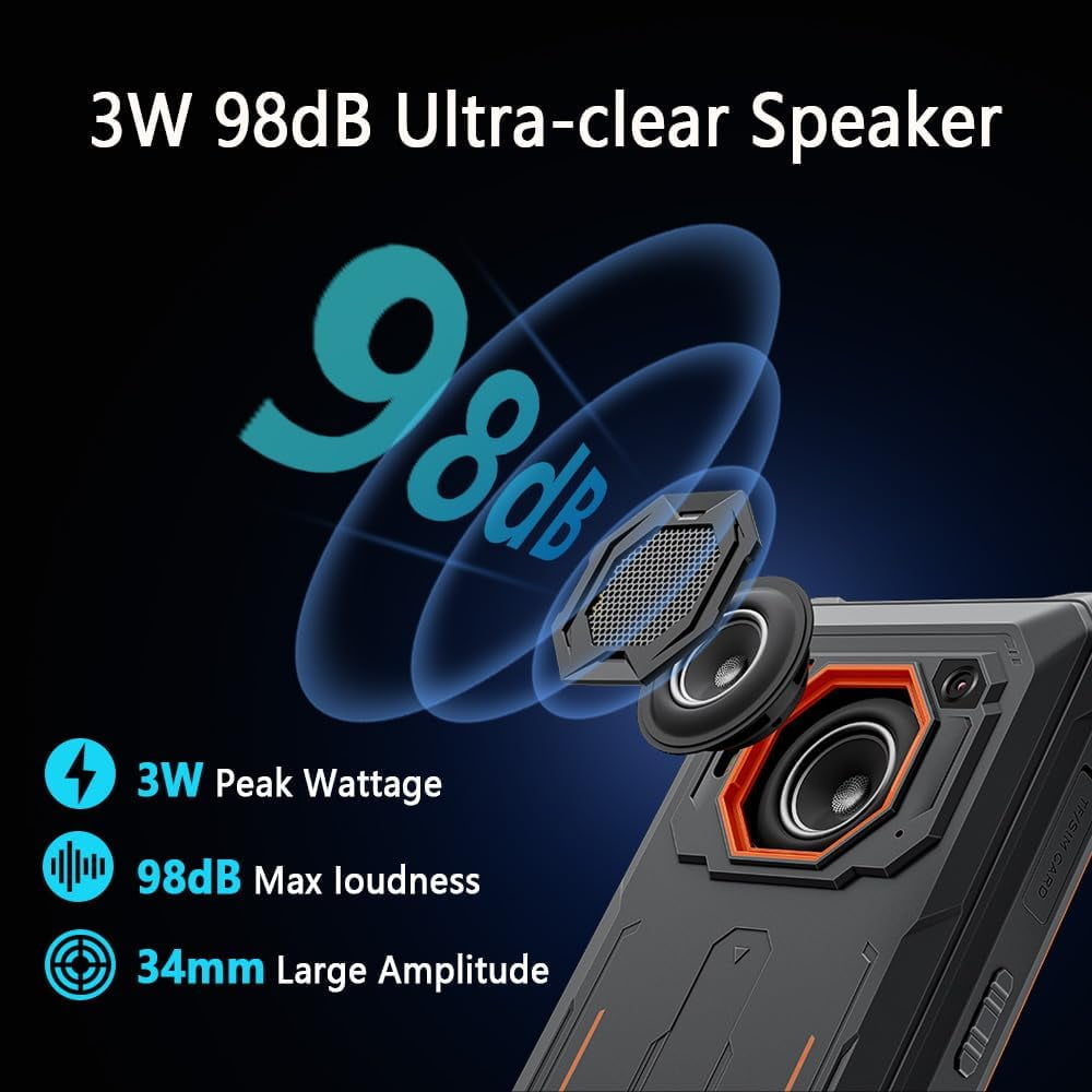 Blackview BV6200 Plus Unlocked Rugged Smartphone Android 15, 24GB RAM+256GB/2TB Rugged Phone, 98dB 3W Speaker,11000mAh,16MP AI Camera, 6.56'' 90Hz Display, IP68/69K Waterproof Smartphone,NFC/GPS,Blac