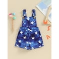thumbnail image 3 of Suealasg Little Boys Girls 4th of July Jumpsuit 1T 2T 3T 4T 5T 6T Kids Sleeveless Star Print Spaghetti Strap Denim Romper Overalls Toddler Summer Independence Day Clothes, 3 of 9