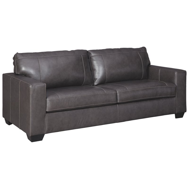 Signature Design by Ashley Morelos Leather Queen Sleeper Sofa in Gray
