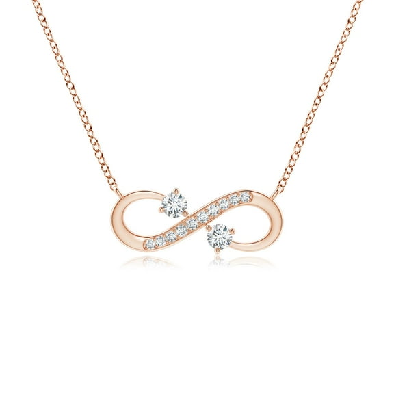 ANGARA Natural Sideways Infinity Diamond Necklace in 14K Rose Gold for Women (Size-2.8mm| Color-G| Clarity-VS2) | April Birthstone, Anniversary, Jewelry Gift for Women | Natural Diamond Necklace