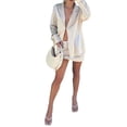 thumbnail image 1 of TRKIYQC Mujer Tops Falda Traje, Manga Larga Color Sólido Botones Tops Cintura Alta Medio Vestido Verano Otoño Traje TRKIYQC moda, 1 of 4