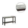 thumbnail image 2 of Sofa Table with Textured Marble Top and 1 Slatted Shelf, Brown- Saltoro Sherpi, 2 of 5