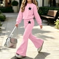 thumbnail image 5 of hotojiny 2PCS Girls Outfits Casual Pullover Sweatsuit Stars Sweatshirt Fashion Leggings Pants Set Fall Winter Clothes(Pink,13-14 Years), 5 of 9