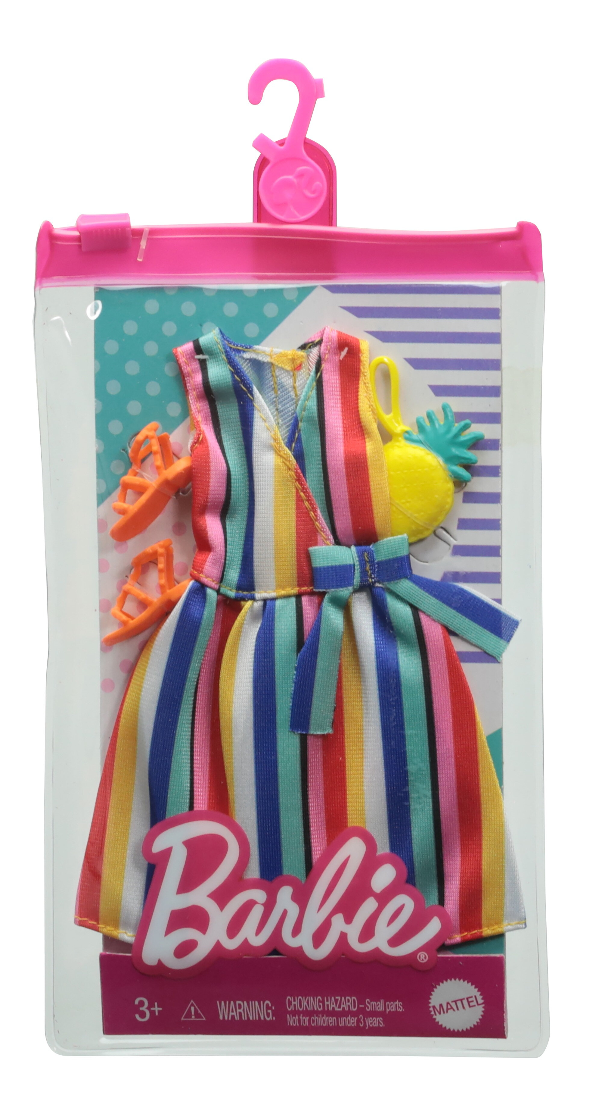 Barbie Doll Cute Fashion Outfit: Striped Dress & 2 Accessories ...