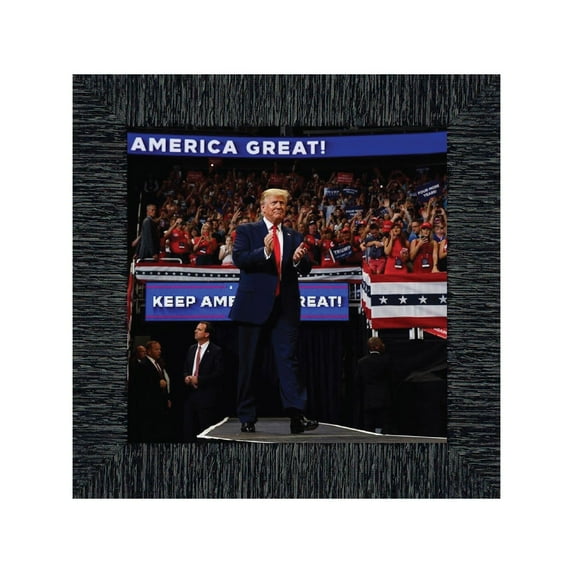 Donald Trump at a Republican Rally for the 2020 Campaign, “Keep America Great” in the Background, Framed Print of President, 10x10 8756