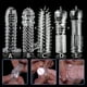 thumbnail image 2 of Extensión de condón reutilizable, funda para pene, agrandamiento masculino, retraso en el tiempo, cubierta de masajeador de clítoris con punta, condones transparentes de cristal, juguete sexual para adultos Tan Jianjun unisex, 2 of 2