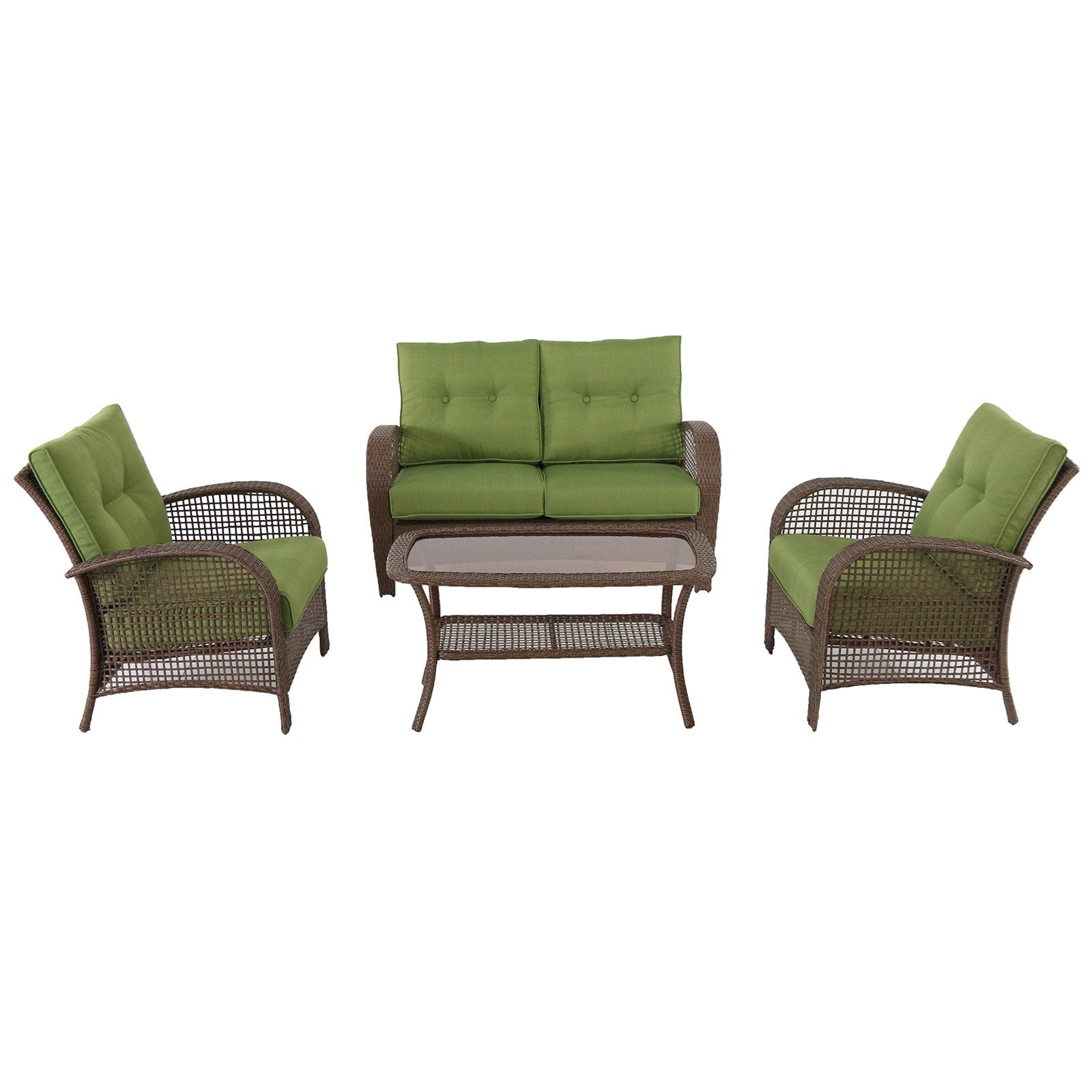 Hanover Kokomo 4 Piece Outdoor Wicker Seating Set